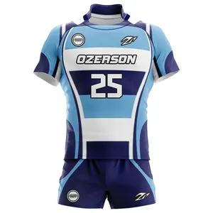 Fabricant de chemises de rugby sublimées personnalisées de haute qualité vente en gros maillot de rugby homme bon marché