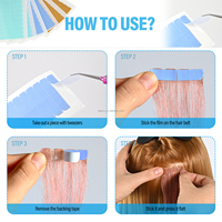 ARLANY Bandes adhésives double face prédécoupées avec logo personnalisé, fixation ultra-résistante pour extensions de cheveux naturels à la kératine, usage quotidien en salon