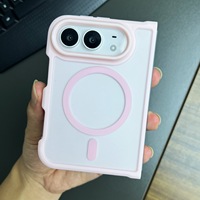Étui magnétique pliable, effet peau, translucide mat, compatible avec la charge sans fil, protection contre les chutes, coque de téléphone 2 en 1 pour iPhone Duo
