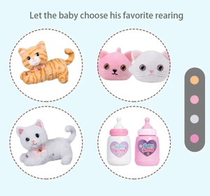 Personalizado educativo interactivo de peluche eléctrico lindo gatitos mascota sonido parlante biberón madre gato juguete para bebé - Product Image 4