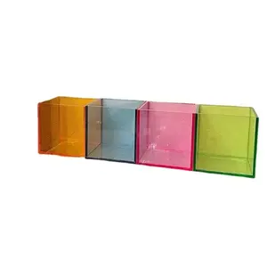 Boîte en acrylique personnalisée pour le rangement/décoration de la maison/du bureau Boîte de rangement en acrylique colorée