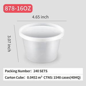 Gobelet à soupe rond en plastique PP transparent jetable, résistant aux micro-ondes, pliable, pour soupe chaude, charcuterie, réfrigérateur - Product Image 5