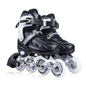 Hot Selling fördern Preis einstellbar 4 blinkende PU-Räder Aluminium legierung Rahmen Patin age Inline-Skates chuhe