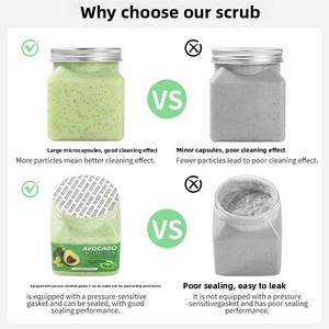 350g Crema Exfoliante Corporal de Aloe Vera Frutal para Piel de Gallina, Limpieza <span class=keywords><strong>Profunda</strong></span>, Café, Vitamina C, Blanqueadora Facial, OEM para Mujeres, Todo Tipo de Piel - Product Image 2