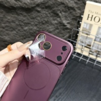 Coque Brillante Style Métallique avec Protection d'Objectif en Verre pour iPhone 14 15 16 17 18 Pro Max, Compatible Charge Sans Fil et Magnétique
