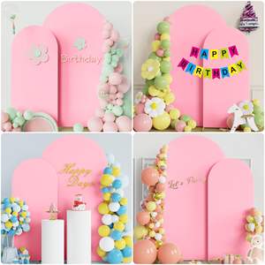 HAOCHENG-Couvre Arc Ajusté en Spandex Rose, Couverture de Toile de Fond <span class=keywords><strong>Chiara</strong></span>, <span class=keywords><strong>D</strong></span>écoration de Fête <span class=keywords><strong>d</strong></span>'Anniversaire de Mariage, 6/6.6 /7.2FT - Product Image 6