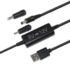 dc 12v regulador Suppliers-Transformador de voltaje de 5V Boost 12V Dc 5,5x2,1mm, regulador de potencia, línea USB 5V 2A a DC 9V 12V, Cable de aumento