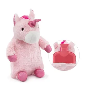 יד חם מזל חמוד unicorn בצורת גומי או pvc מים חמים בקבוק כיסוי