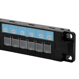 Panel de parche Modular con barra trasera, 19 pulgadas, 1U, 24 puertos, RJ45, sin blindaje, Cat5e, Cat6, Cat6a, gran oferta