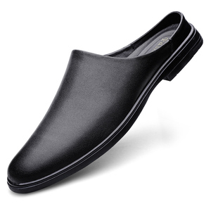 <span class=keywords><strong>L2510</strong></span> Buena calidad Punta estrecha Hombres Diapositivas Zapatillas de cuero genuino Moda de gran tamaño Hombres Medio zapatos - Product Image 2