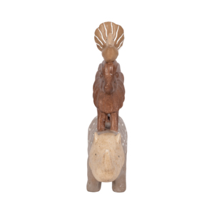 Scultura in resina di ippopotamo con leone e uccello impilati, per decorare casa, bagno, ufficio, studio, soggiorno - Product Image 3