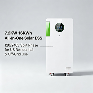 อินเวอร์เตอร์ไฮบริดแบบแยกเฟส 16 กิโลวัตต์ชั่วโมง 7.2 กิโลวัตต์ 120/240 โวลต์ พร้อมแบตเตอรี่ LiFePO4 51.2 โวลต์ ระบบ MPPT คู่ ระบบออฟกริด โซลาร์ออลอินวัน ESS - Product Image 1