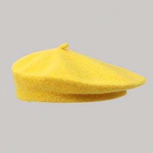 โรงงาน OEM ขายส่งหมวกเบเร่ต์ฝรั่งเศสสีพื้น 100% ทำจากขนสัตว์ สำหรับผู้หญิง มีสินค้าในสต็อก - Product Image 5