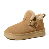 Bottes d'hiver en daim pour femmes, style décontracté classique, nouvelles bottes d'hiver personnalisables, épaisses et chaudes, chaussures d'hiver pour femmes