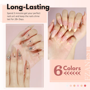 FZANEST Jelly Gel Pour Ongles esmalte de uñas orgánico blanco lechoso <span class=keywords><strong>Kit</strong></span> <span class=keywords><strong>completo</strong></span> de uñas rosa claro accesorios de uñas de Gel semipermanente - Product Image 5