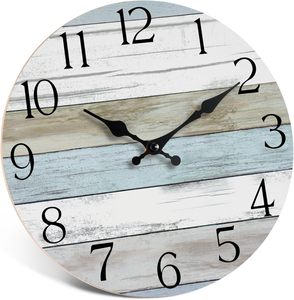 Đồng hồ treo tường lớn bằng gỗ tròn làm bằng tay trang trí đồng hồ treo tường bằng gỗ trang trí đồng hồ trang trí bằng gỗ tròn trang trí bằng chữ số Ả Rập thiết kế mộc mạc - Product Image 2