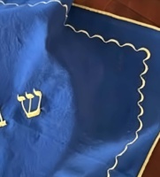 Penutup Roti Shabat Challah Linen Bersulam, Bordir Shalom Ibrani, Pinggiran Bergelombang, Dekorasi Meja Hari Raya Yahudi, Warna Sesuai Pesanan