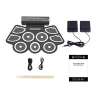 Kit de batterie électronique en silicone pliable, ensemble complet de batterie pour enfants avec fonction MIDI