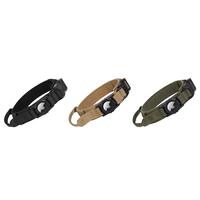 Benutzer definierte Polyester Nylon Klett verschluss Metall D Ring Schnalle Anti Escape Air Tag Taktisches Hunde halsband Langlebiger Steuer griff USA Flagge