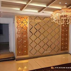 Art Deco Design moderno autoadesivo specchio a mosaico senza cornice esagonale vetro da parete adesivo per specchio da bagno - Product Image 6