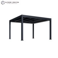 Pergola électrique en aluminium à toit motorisé, autoportante, imperméable, pour balcon extérieur, éco-responsable, pare-vent, stores solaires