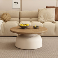Table basse de luxe légère, vente directe d'usine, style moderne et simple, design italien pour salon, style rond crème