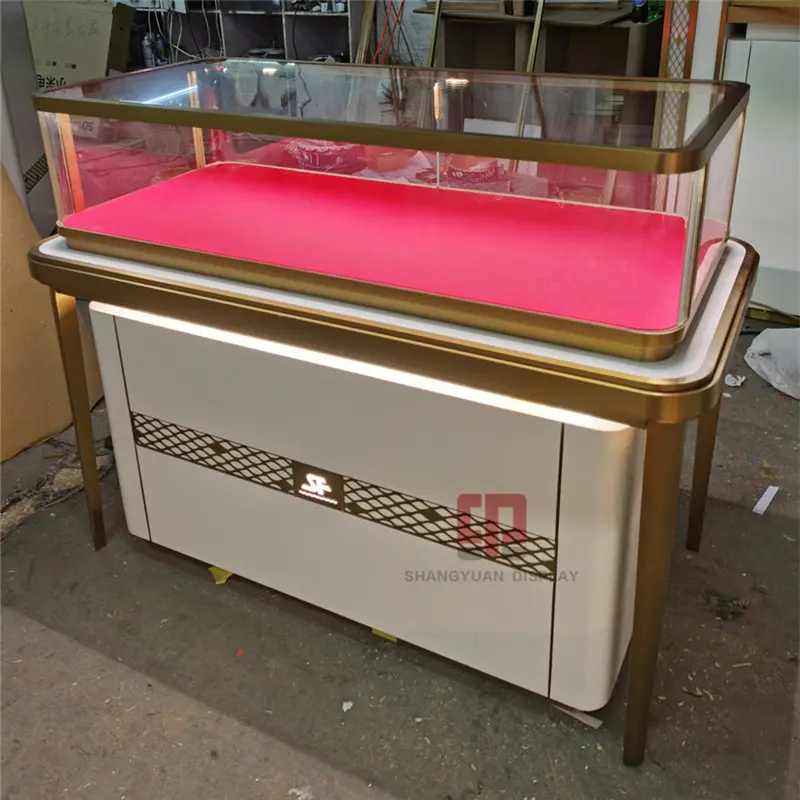 Customized Jewelry Display Counter Gold Jewelry Store Display Furniture Luxury Showcase Manufacturer