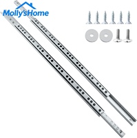 Glissières de tiroir de cuisine en acier laminé à froid, robustes et polyvalentes, à double sens, avec roulement à billes pour meubles