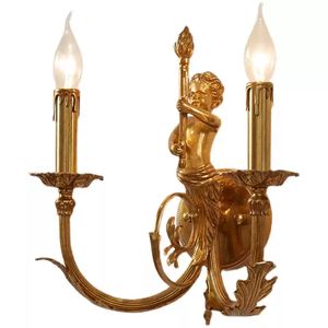 Lámpara de pared de Ángel de lujo personalizada, lámpara de Noche Europea retro pastoral para Villa, sala de estar, dormitorio, candelabro de latón francés de lujo - Product Image 1