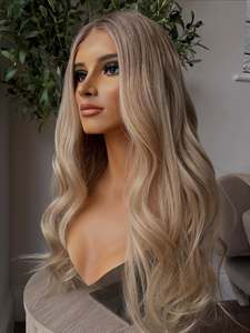 Perruques blondes neutres ombrées, qualité 12A, cheveux vierges Remy, cuticules alignées, nœuds invisibles, dentelle HD complète, petites perruques sans colle - Product Image 3