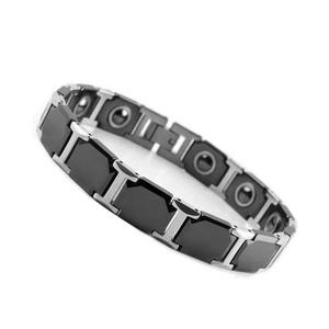 Pulsera Magnética de Cerámica Negra con Energía Cuántica para la Salud Masculina con Terapia de Iones Negativos, Joyería de Acero Inoxidable para Regalo - Product Image 4