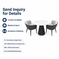Ensemble Table et Chaises de Réception Moderne en Gros, Plateau Rond en Pierre Frittée pour Hall d'Entrée et Zone d'Attente de Bureau, Approvisionnement Direct