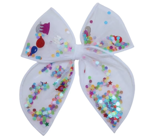 Geburtstag Shaker Bogen Clips Pailletten Füller Haars pangen Süße Pailletten Konfetti Bogen Haars pange - Product Image 4