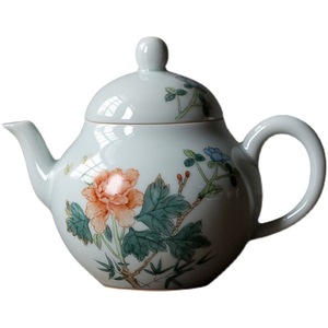 Hand Painted Peony Teapot Porcelain Small Pear Shaped Kung Fu <b>Tea</b> <b>Set</b> With Lid Afternoon <b>Tea</b> Use - Product Image 5