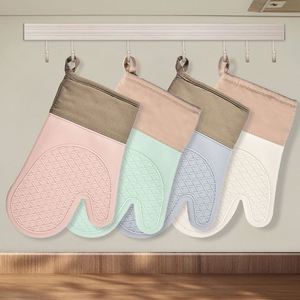 Guantes de Silicona Resistentes a Altas Temperaturas para Horno, con Acolchado de Algodón y Diseño de Puntos, Anti-Escaldaduras, para Microondas - Product Image 1