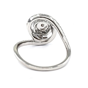 Bague de mariage torsadée en or blanc 18 carats avec diamants véritables, design « Beloved Bride », bijoux fins pour femme - Product Image 3