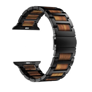 Keepwin 38/40/41 42/44/45/49mm in metallo acciaio inossidabile cinturino in legno per <span class=keywords><strong>apple</strong></span> ultra IWatch 9 8 7 6 5 4 <span class=keywords><strong>SE</strong></span> - Product Image 6