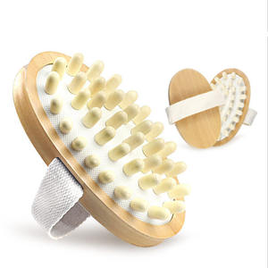 Bambú impermeable portátil + ABS cepillo de masaje de cuero cabelludo de madera champú para el cabello cuerpo limpio cabeza meridiano masajeador caja de regalo - Product Image 1