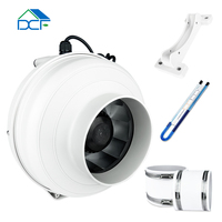 Ventilateur de gaine à flux mixte DCFAIR 6 pouces en plastique, petit volume, léger, AC 220-240V, silencieux 40-45dB, blanc, ventilateur d'extraction
