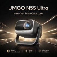 Projecteur laser tricolore 4K JMGO N5S Ultra, 5200 CVIA, haute luminosité, Smart Laser TV, 4K natif, home cinéma, zoom optique 3D IMAX