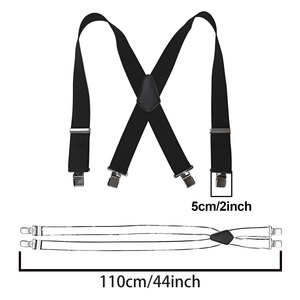 <span class=keywords><strong>Bretelles</strong></span> robustes pour hommes, réglables, élastiques, 2 pouces <span class=keywords><strong>de</strong></span> large, en forme <span class=keywords><strong>de</strong></span> X, avec clips solides, pour le <span class=keywords><strong>travail</strong></span> - Product Image 2
