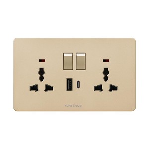 Interruptor de Panel Táctil para PC, Estilo Británico Ultrafino, Universal Internacional, con Seis Puertos USB Tipo C y Carga Rápida de 20W - Product Image 1