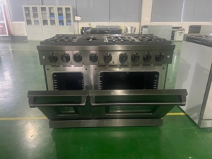 48 pouces. 7,0 pieds cubes Cuisinière à gaz encastrable 7 brûleurs avec four à convection en acier inoxydable noir finition PVD anti-traces de doigts - Product Image 2