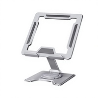 Support de bureau rotatif à 360 degrés en aluminium massif, creux et ventilé, réglable pour ordinateur et tablette, support paresseux pour visionnage