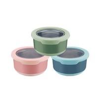 Récipient alimentaire pour enfants en plein air forme ronde avec couvercle boîte à lunch scolaire en acier inoxydable boîte de conservation des aliments