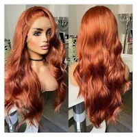 Perruques cheveux humains HD Lace sans colle Perruque vague de corps en vrac Perruques couleur brun gingembre cuivre foncé avec nœuds invisibles