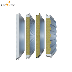 Paneles Sándwich de Lana de Roca Duraderos con Superficie 3D en Relieve, Resistentes al Fuego y al Calor, Fabricados por Glostar, para <span class=keywords><strong>Revestimiento</strong></span> de Almacenes - Product Image 1