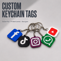 Étiquettes RFID NFC en silicone de haute qualité HST, Ntag213, logo personnalisé, porte-clés RFID NFC, cadeau publicitaire pour Facebook, Instagram, YouTube