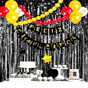 Kit Arco di Palloncini in Lattice Nero Peiyong 35 Pezzi, Accessori per Feste di Compleanno con Palloncini e Striscioni Modello 61760 - Product Image 2