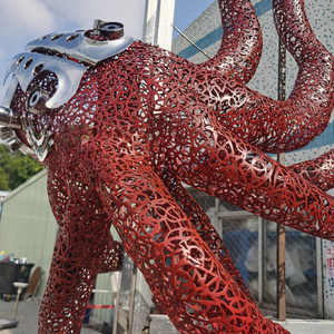Nouvelle sculpture d'octopus en acier inoxydable 304, design original, à prix avantageux - Product Image 3